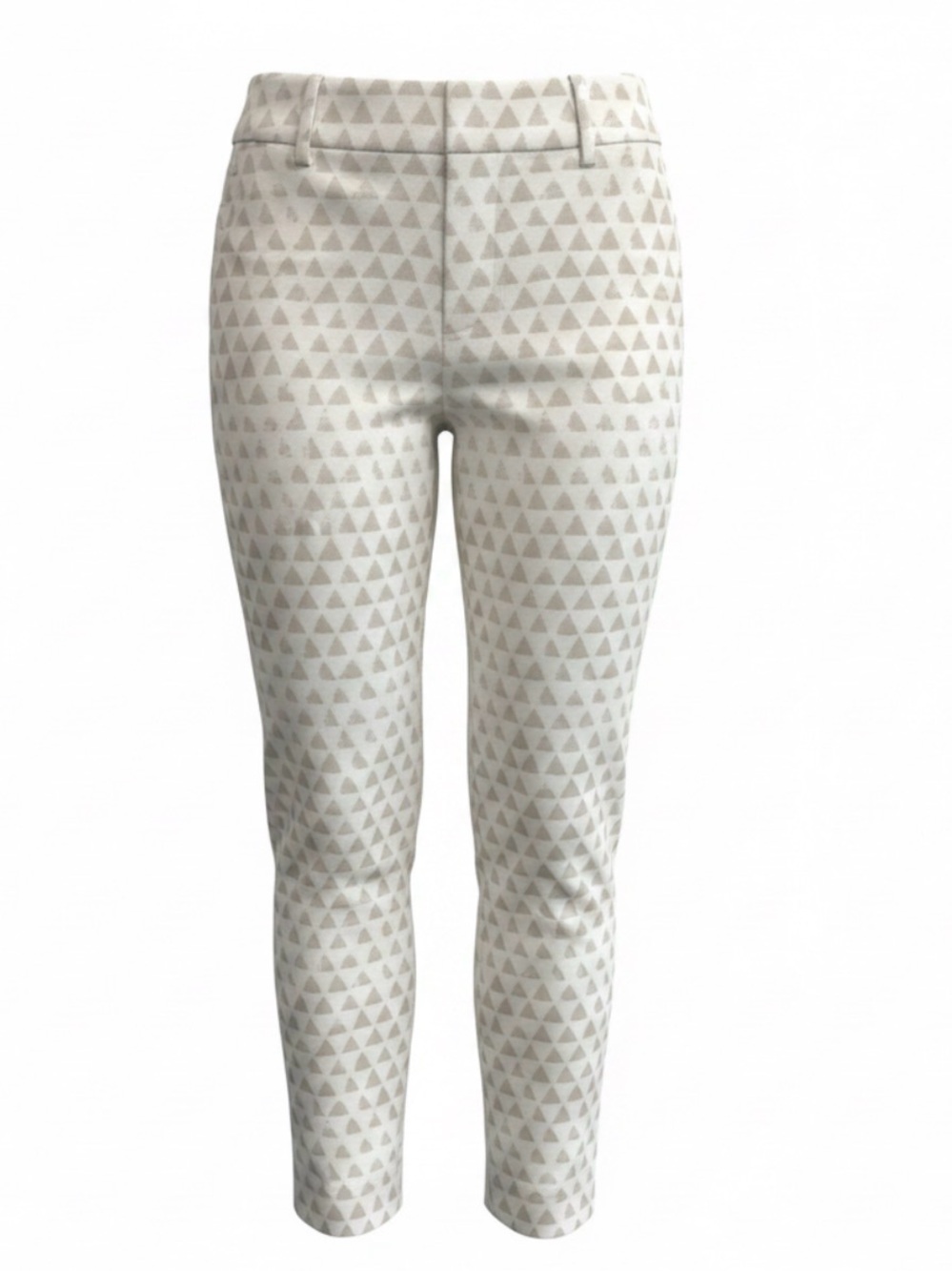 LOFT Skinny Jeans in Light Beige Triangle Print